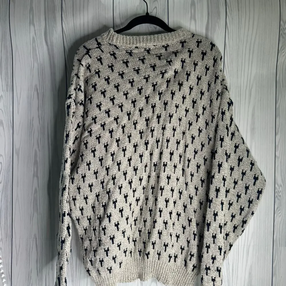 Vintage Prides Landing Knit Crewneck Sweater XL Gray USA 1990s Cotton Blend